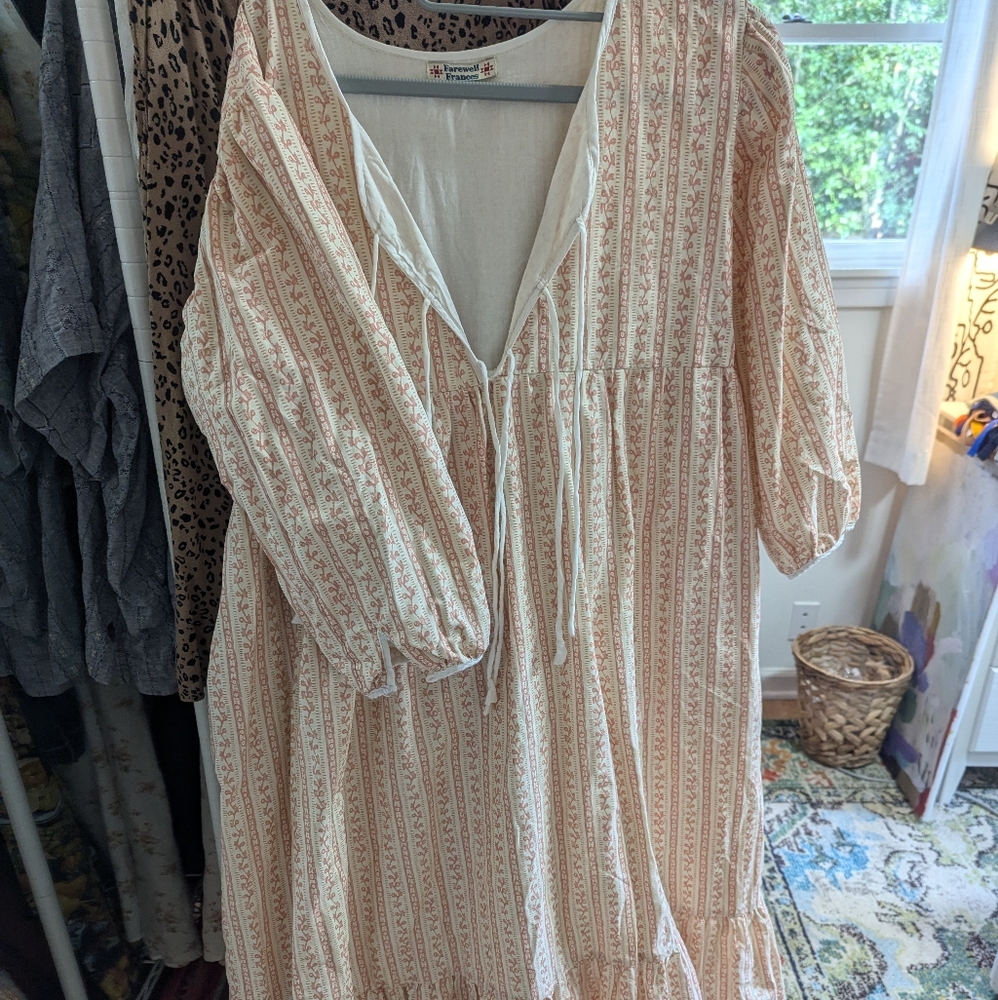 Farewell Frances OOAK recycled sheets Midi Dress
